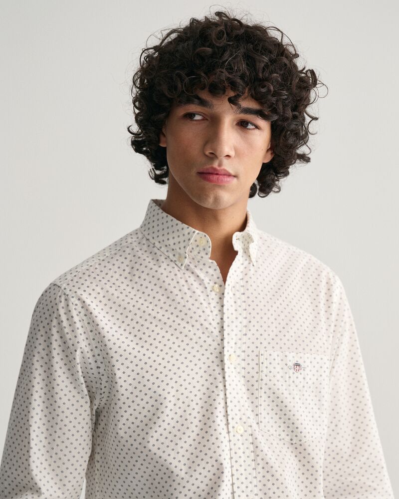 Regular Fit Micro Print Shirt S / EGGSHELL