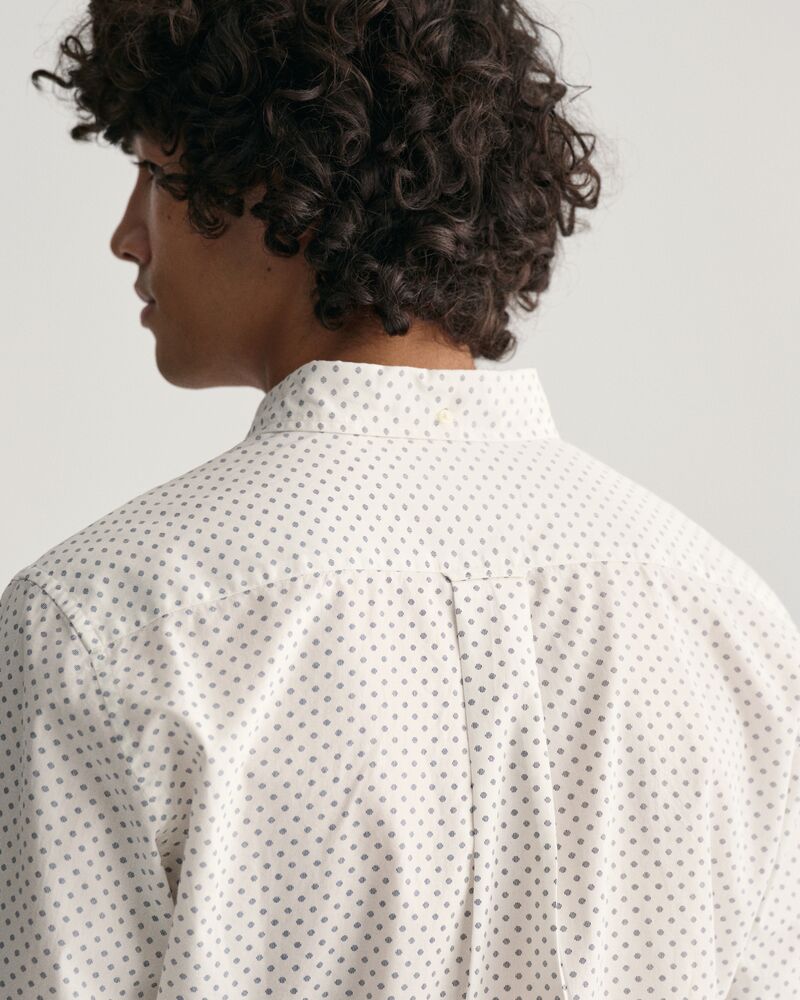 Regular Fit Micro Print Shirt S / EGGSHELL