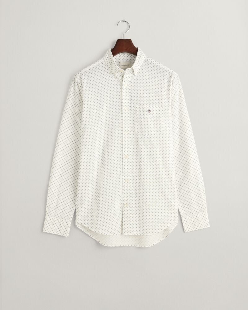 Regular Fit Micro Print Shirt S / EGGSHELL