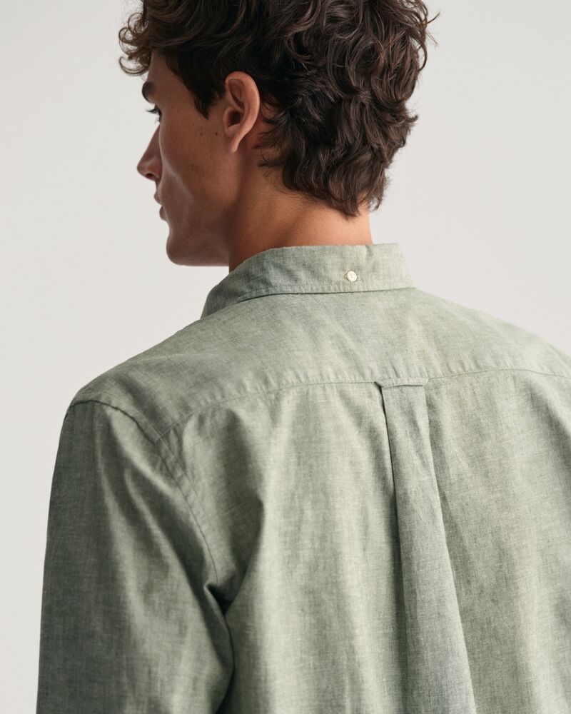 Regular Fit Cotton Linen Shirt Pine Green / S