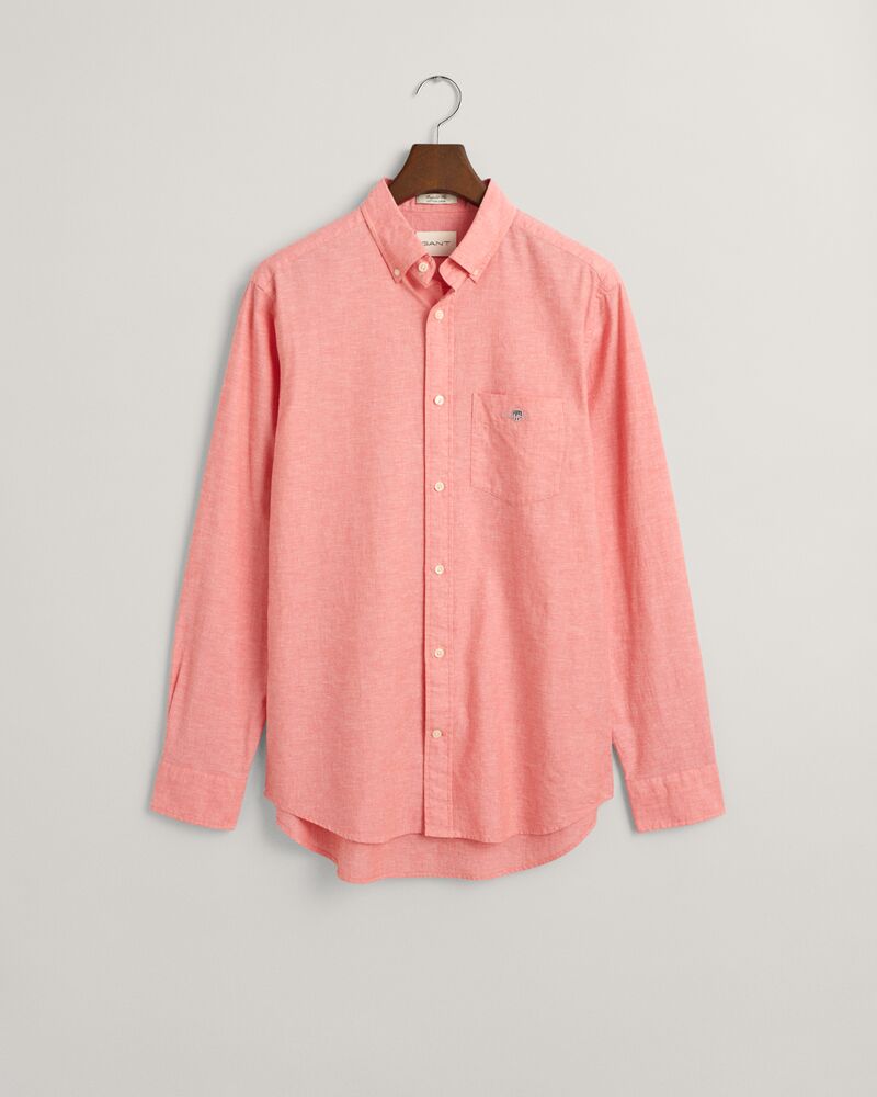 Regular Fit Cotton Linen Shirt Sunset Pink / S