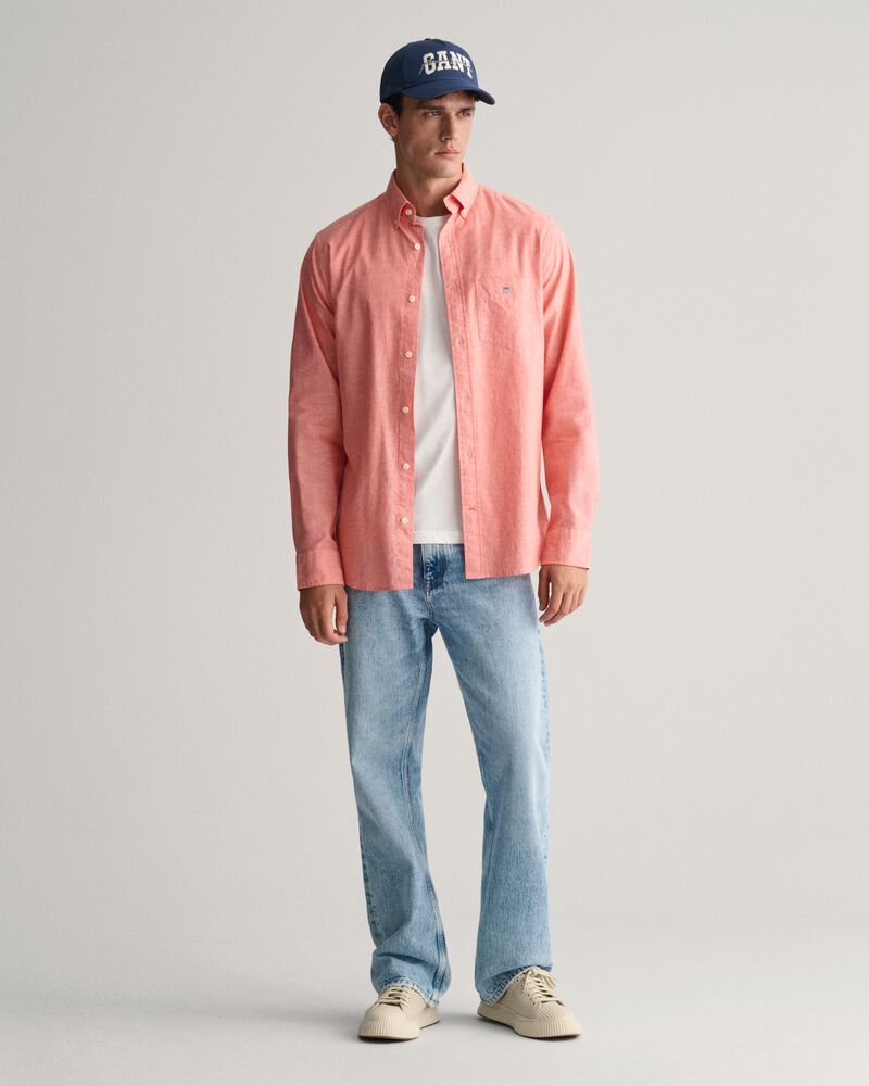 Regular Fit Cotton Linen Shirt Sunset Pink / S