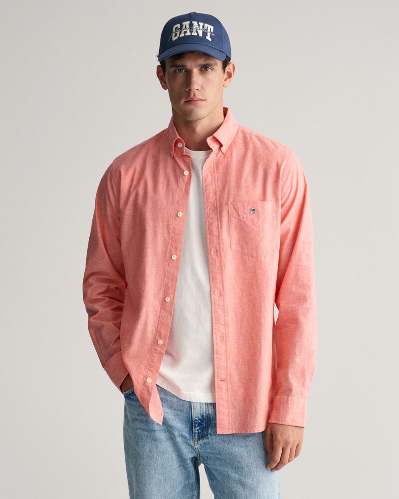 Regular Fit Cotton Linen Shirt Sunset Pink / S