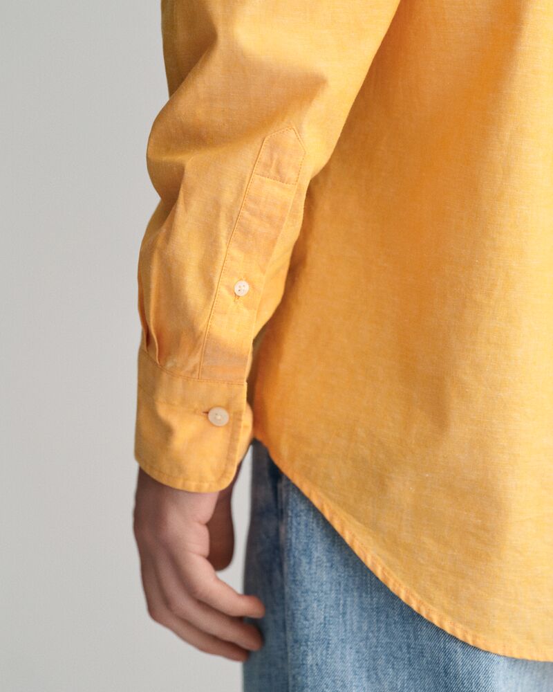 Regular Fit Cotton Linen Shirt Medal Yellow / S