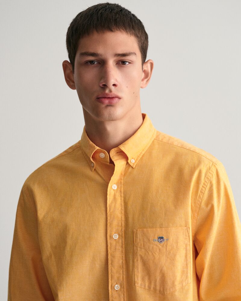 Regular Fit Cotton Linen Shirt Medal Yellow / S