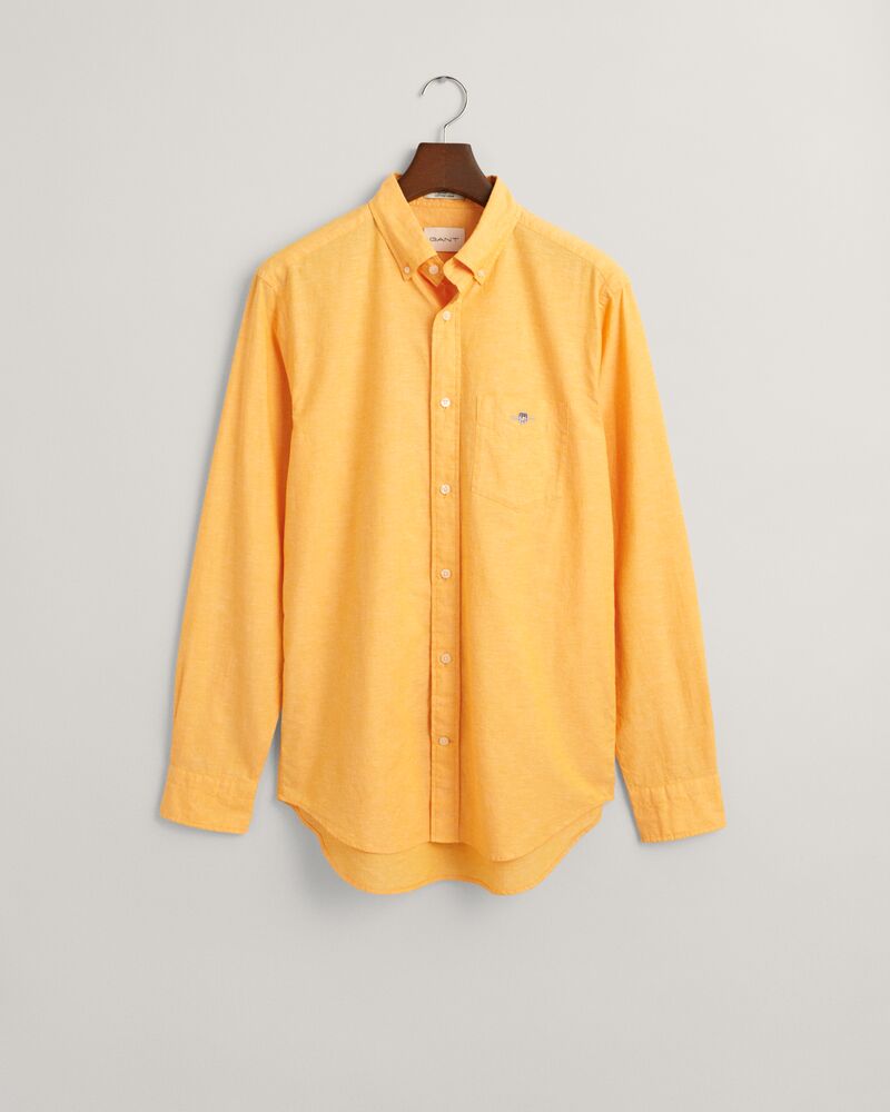 Regular Fit Cotton Linen Shirt Medal Yellow / S