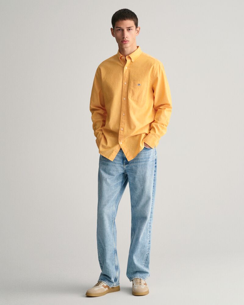 Regular Fit Cotton Linen Shirt Medal Yellow / S