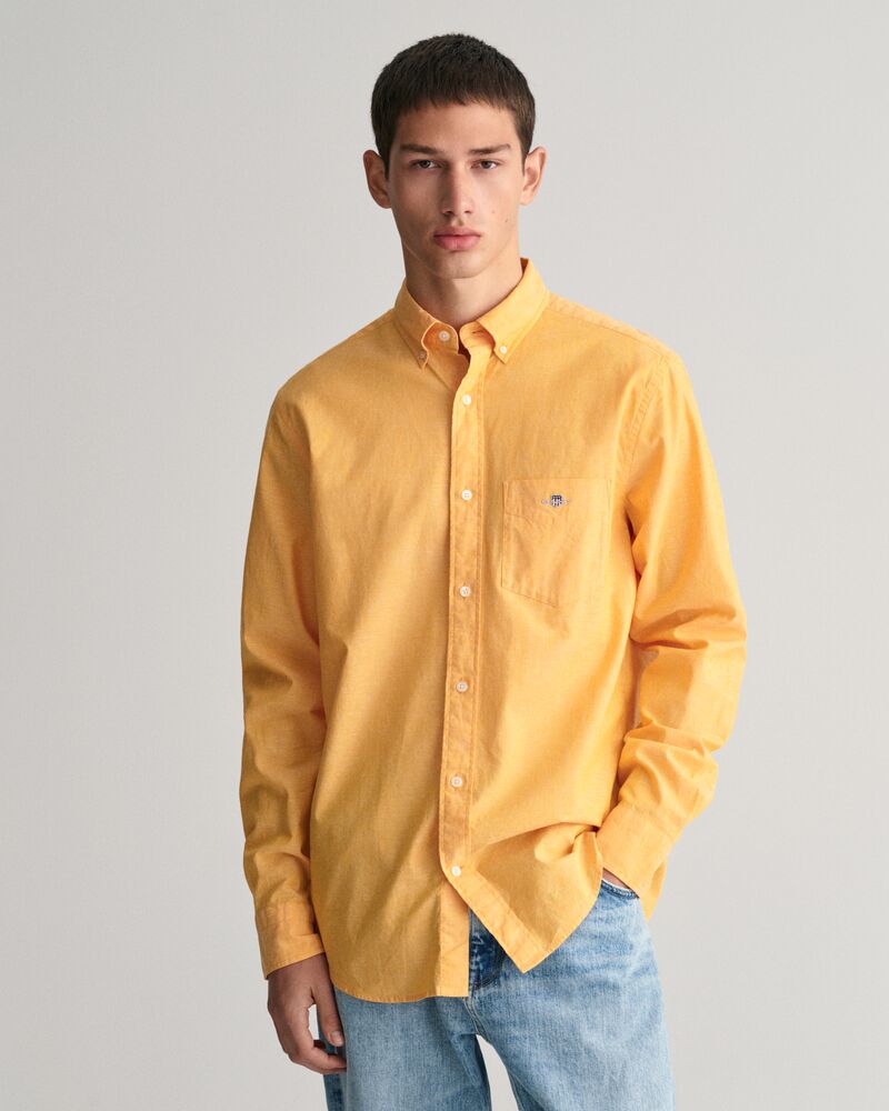 Regular Fit Cotton Linen Shirt Medal Yellow / S