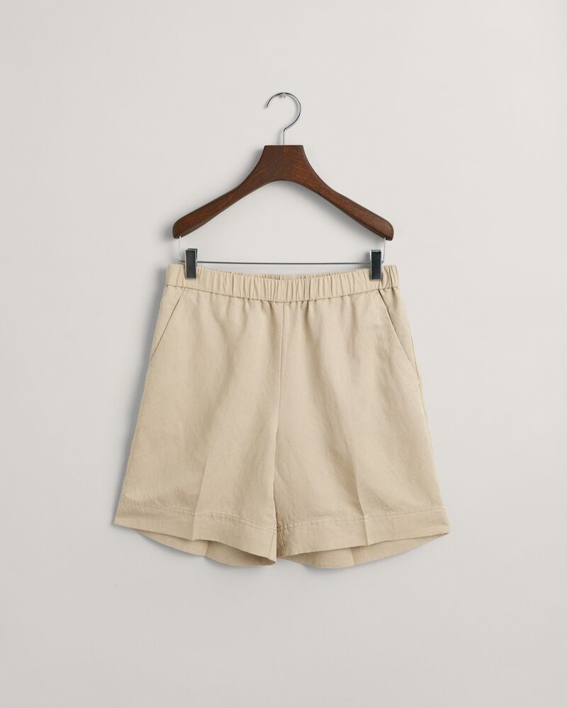 Relaxed Fit Linen Blend Pull-On Shorts 34 / DRY SAND