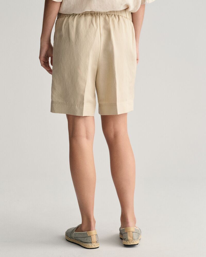 Relaxed Fit Linen Blend Pull-On Shorts 34 / DRY SAND