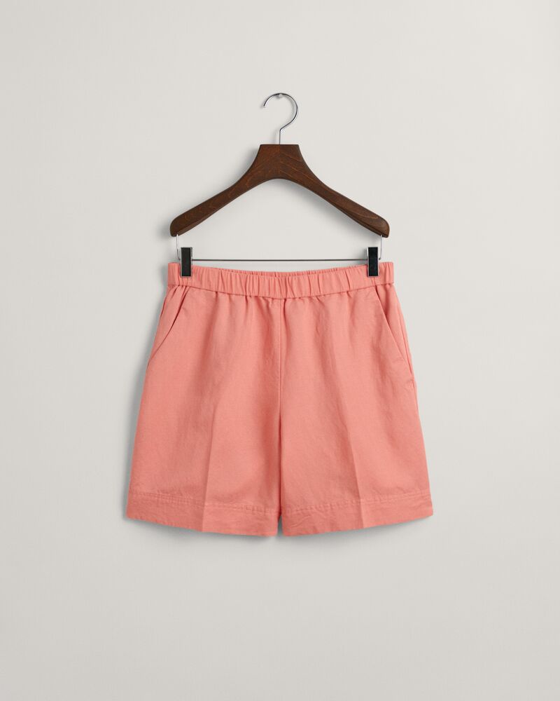 Relaxed Fit Linen Blend Pull-On Shorts 34 / PEACHY PINK