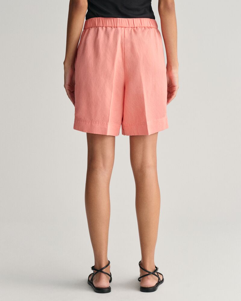 Relaxed Fit Linen Blend Pull-On Shorts 34 / PEACHY PINK