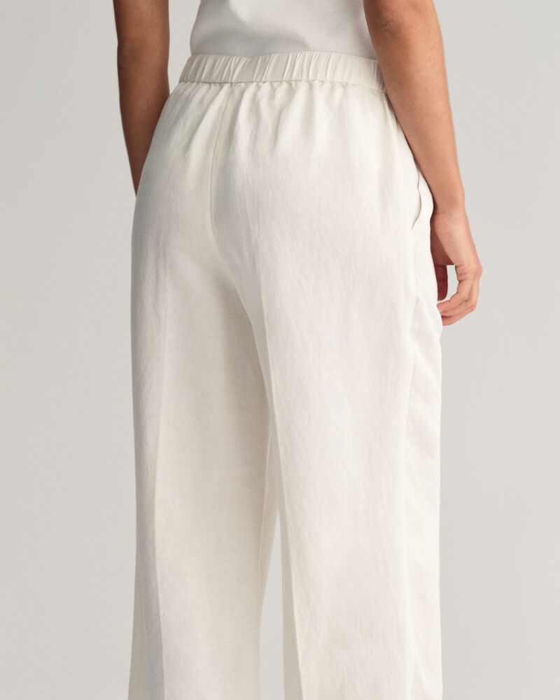 Relaxed Fit Linen Blend Pull-On Pants 34 / EGGSHELL