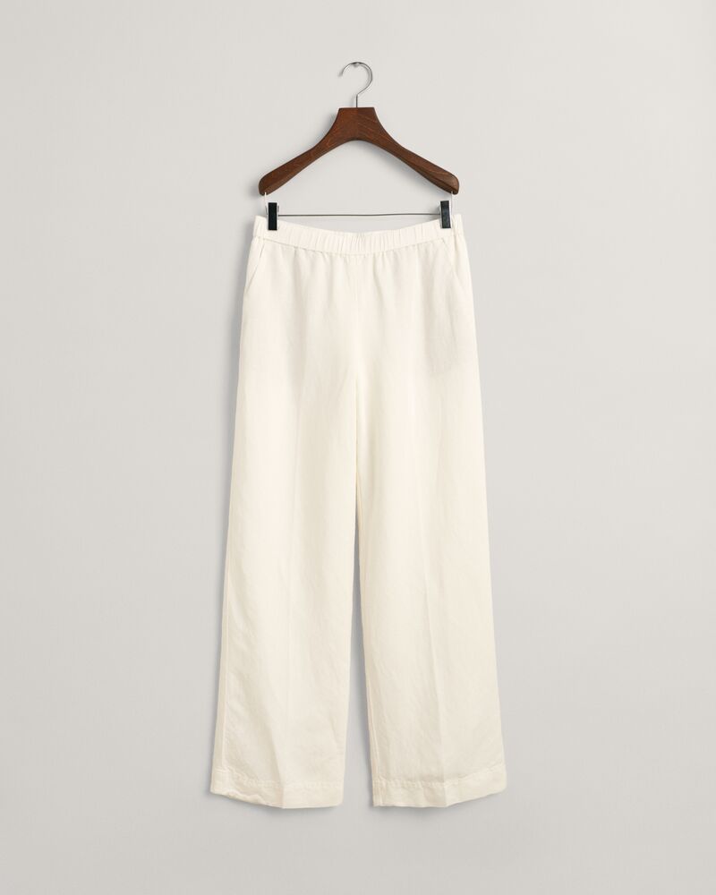 Relaxed Fit Linen Blend Pull-On Pants 34 / EGGSHELL
