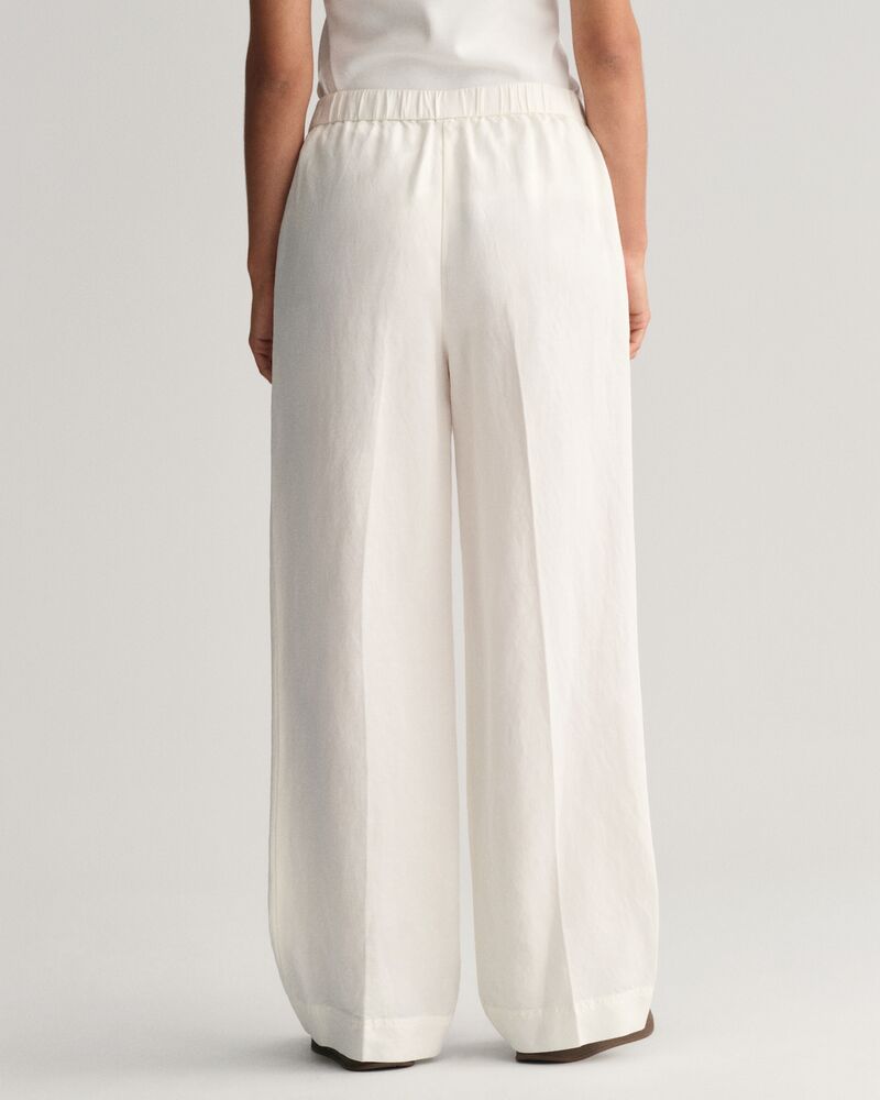 Relaxed Fit Linen Blend Pull-On Pants 34 / EGGSHELL