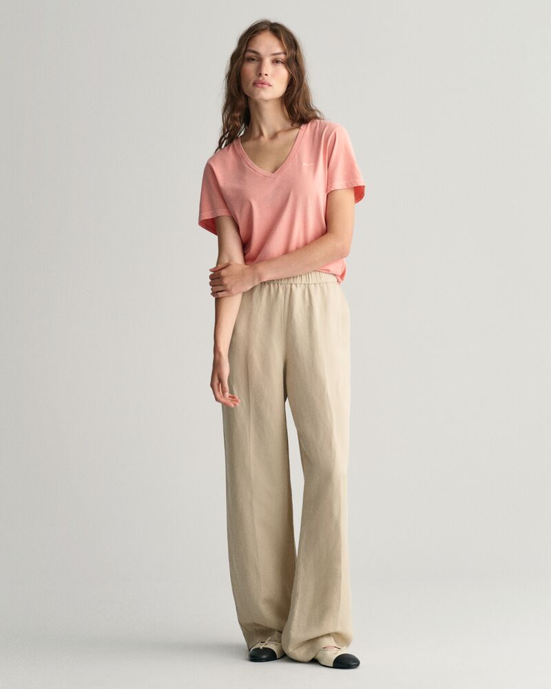 Relaxed Fit Linen Blend Pull-On Pants 34 / DRY SAND