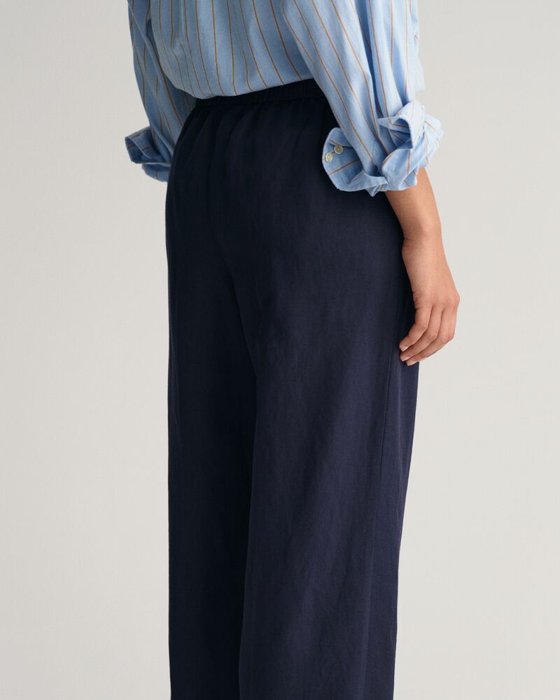 Relaxed Fit Linen Blend Pull-On Pants 34 / EVENING BLUE