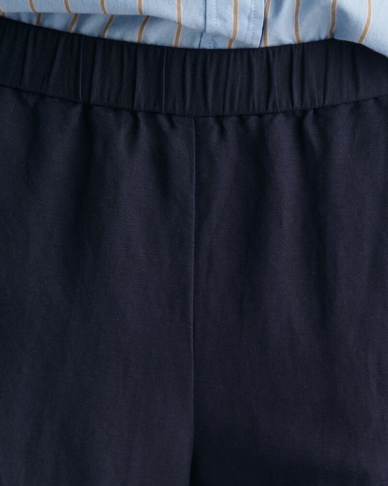 Relaxed Fit Linen Blend Pull-On Pants 34 / EVENING BLUE