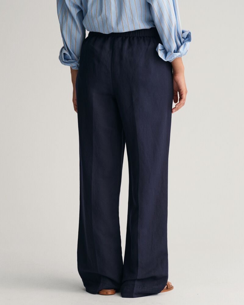 Relaxed Fit Linen Blend Pull-On Pants 34 / EVENING BLUE