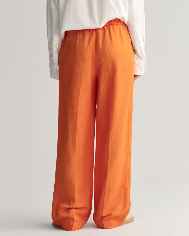 Relaxed Fit Linen Blend Pull-On Pants 34 / PUMPKIN ORANGE