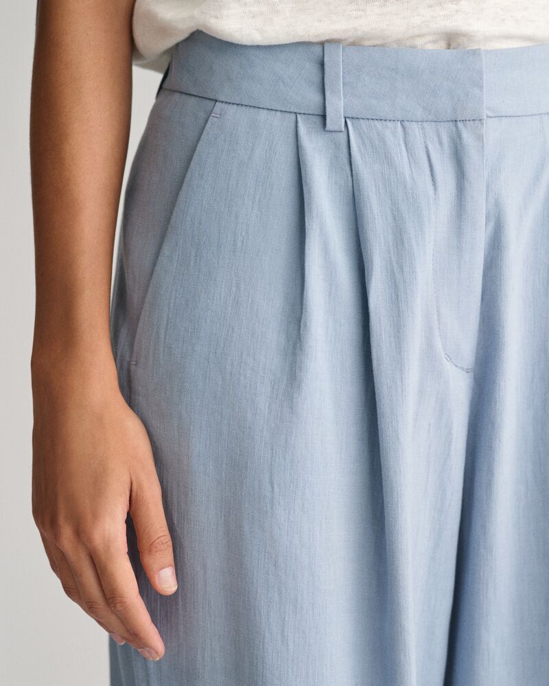 RELAXED STRETCH LINEN TAILORED PANT DOVE BLUE / 34