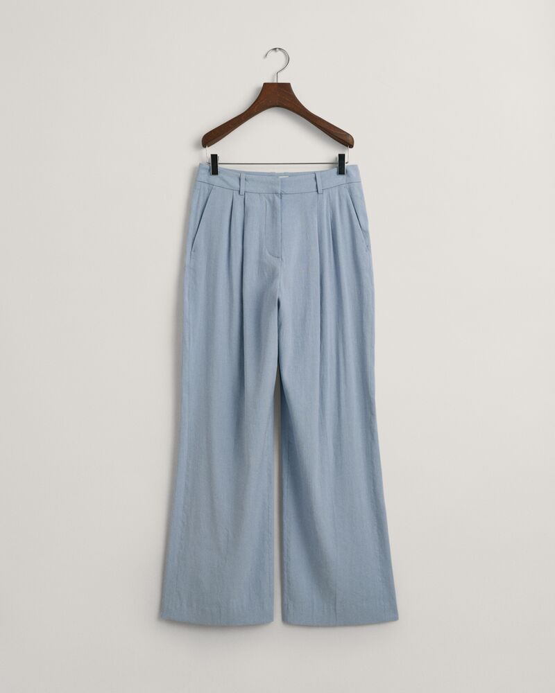RELAXED STRETCH LINEN TAILORED PANT DOVE BLUE / 34