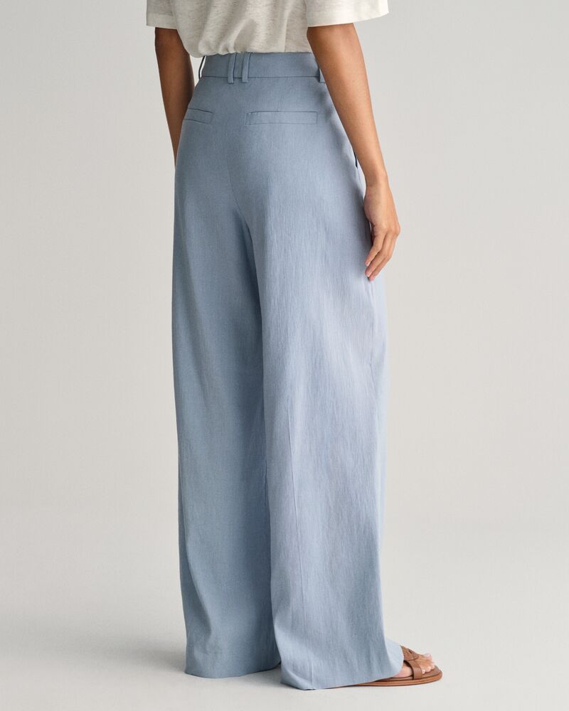 RELAXED STRETCH LINEN TAILORED PANT DOVE BLUE / 34