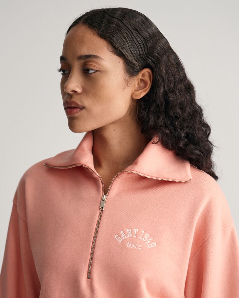 ARCH HALF ZIP SWEAT PEACHY PINK / XS