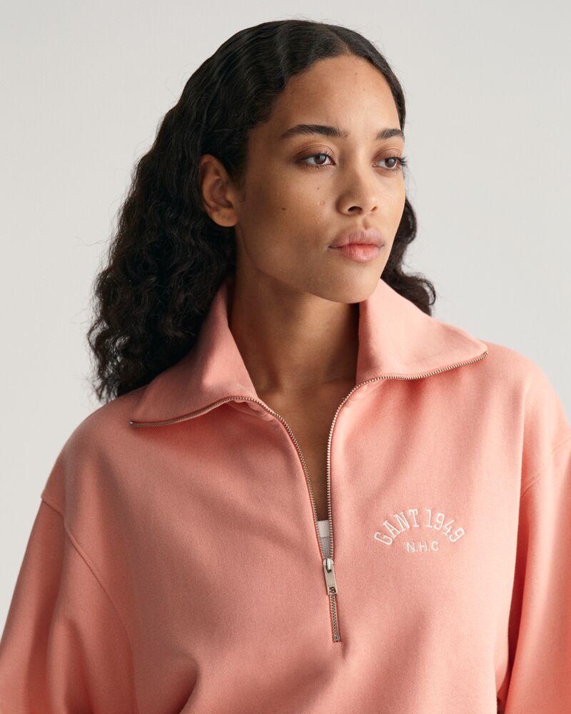 ARCH HALF ZIP SWEAT PEACHY PINK / XS