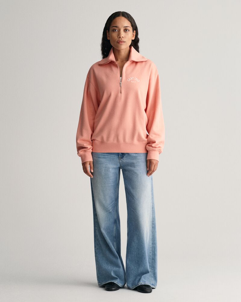 ARCH HALF ZIP SWEAT PEACHY PINK / XS