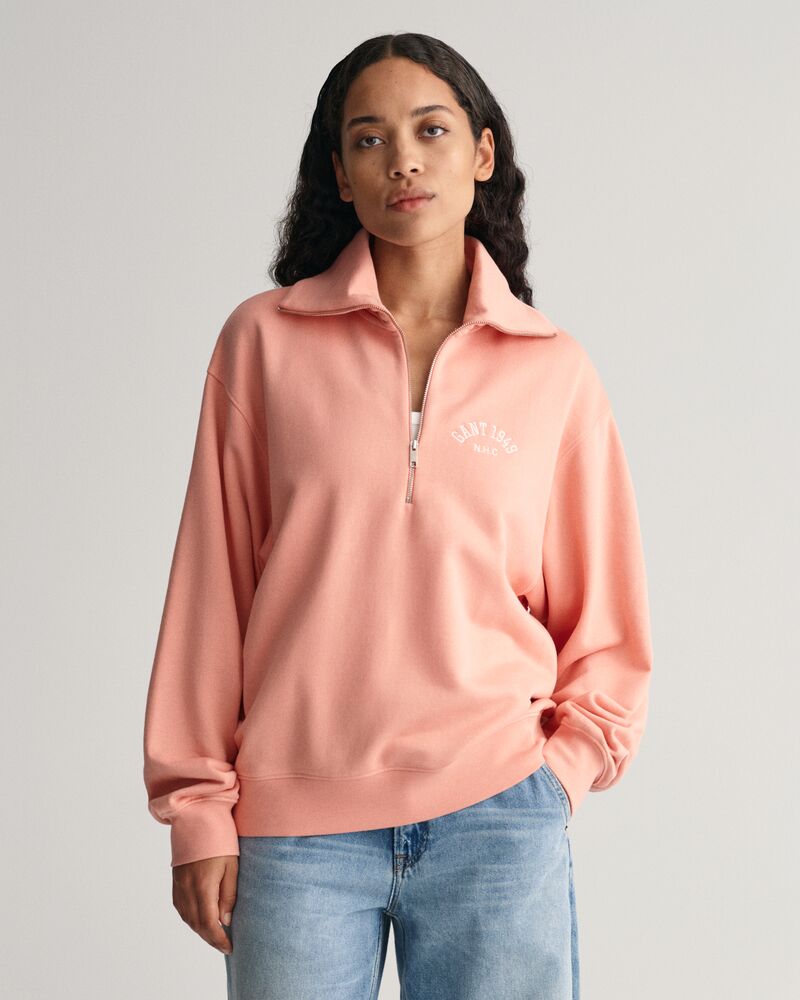 ARCH HALF ZIP SWEAT PEACHY PINK / XS