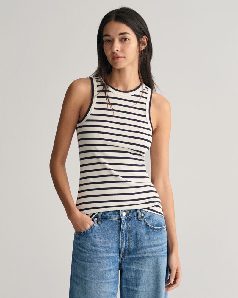 Striped Tank Top Eggshell / S