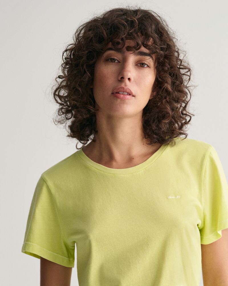 Sunfaded Crew Neck T-Shirt Pastel Lime / S