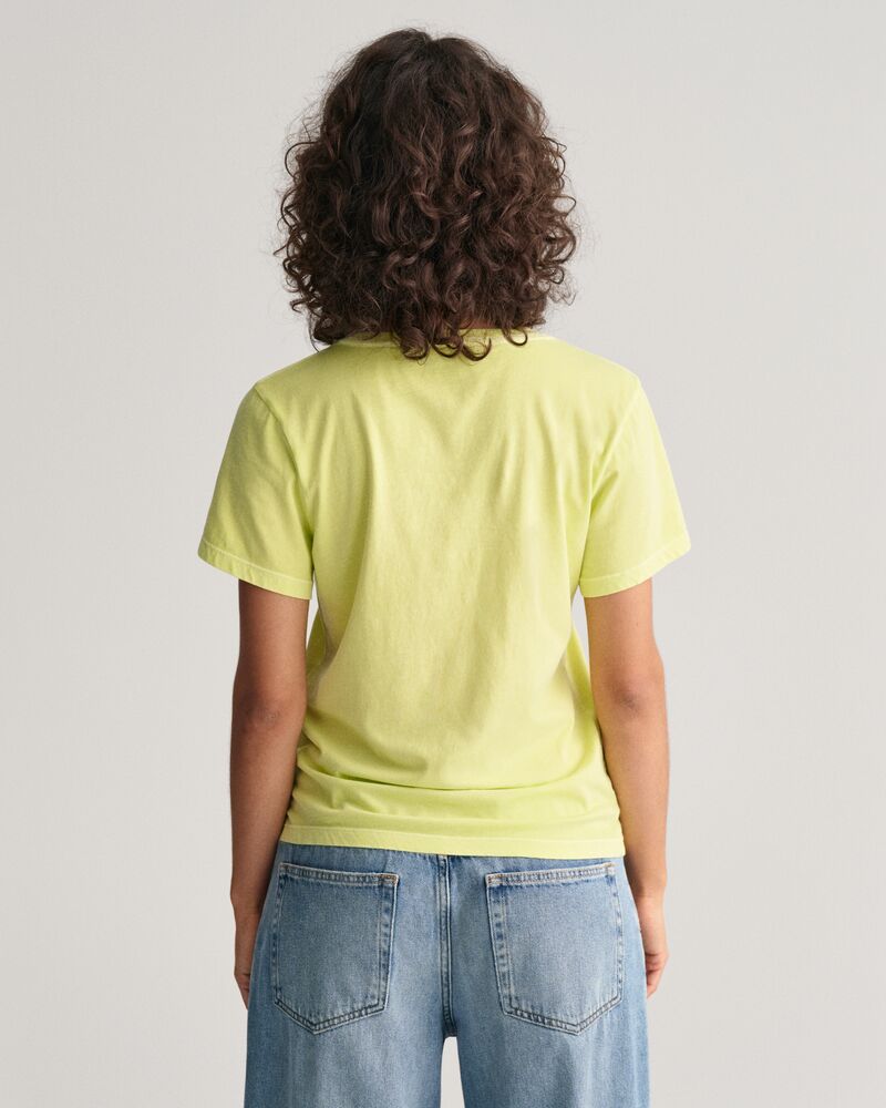 Sunfaded Crew Neck T-Shirt Pastel Lime / S