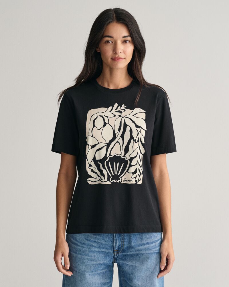 Palm Print T-Shirt Black / S