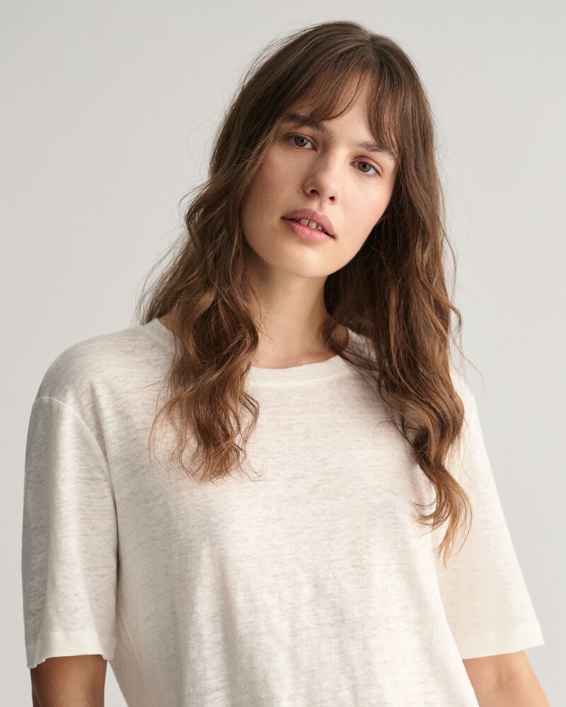 Linen T-Shirt Eggshell / S