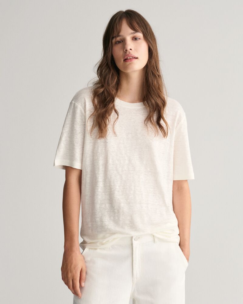 Linen T-Shirt Eggshell / S