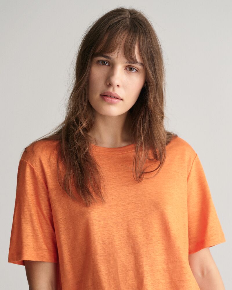 Linen T-Shirt Pumpkin Orange / S