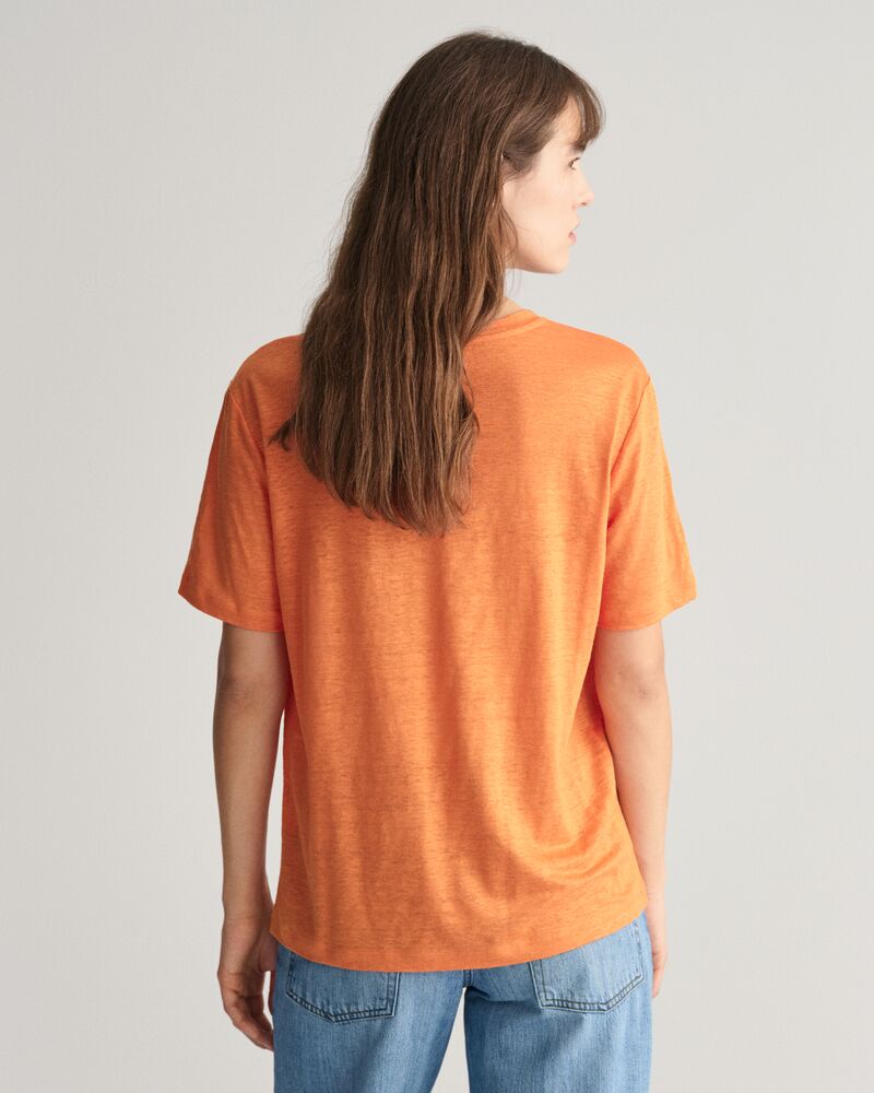 Linen T-Shirt Pumpkin Orange / S