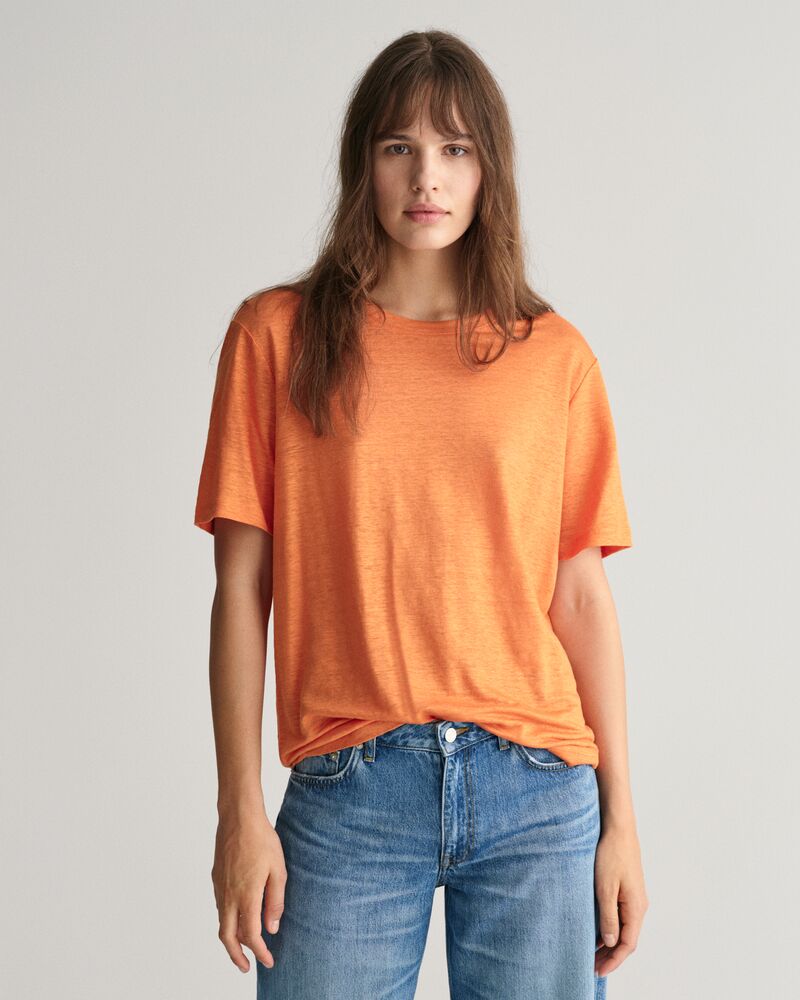 Linen T-Shirt Pumpkin Orange / S