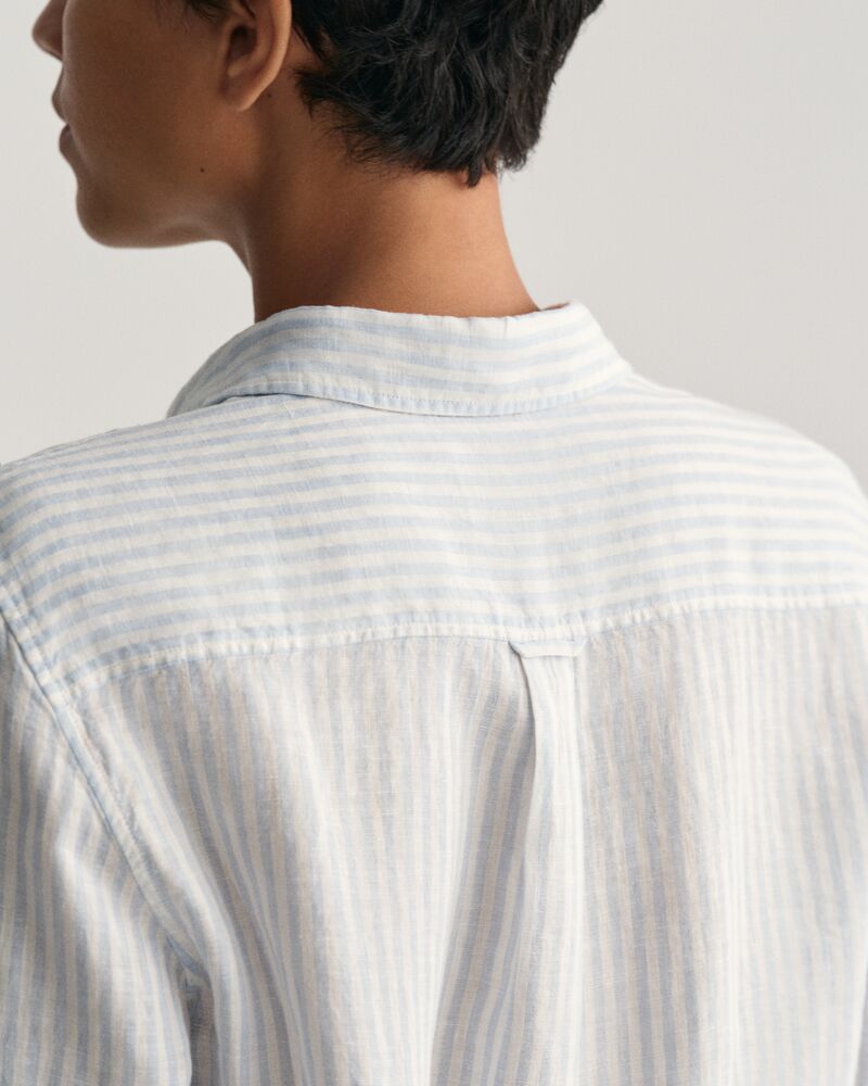 Regular Fit Striped Linen Shirt 32 / LIGHT BLUE