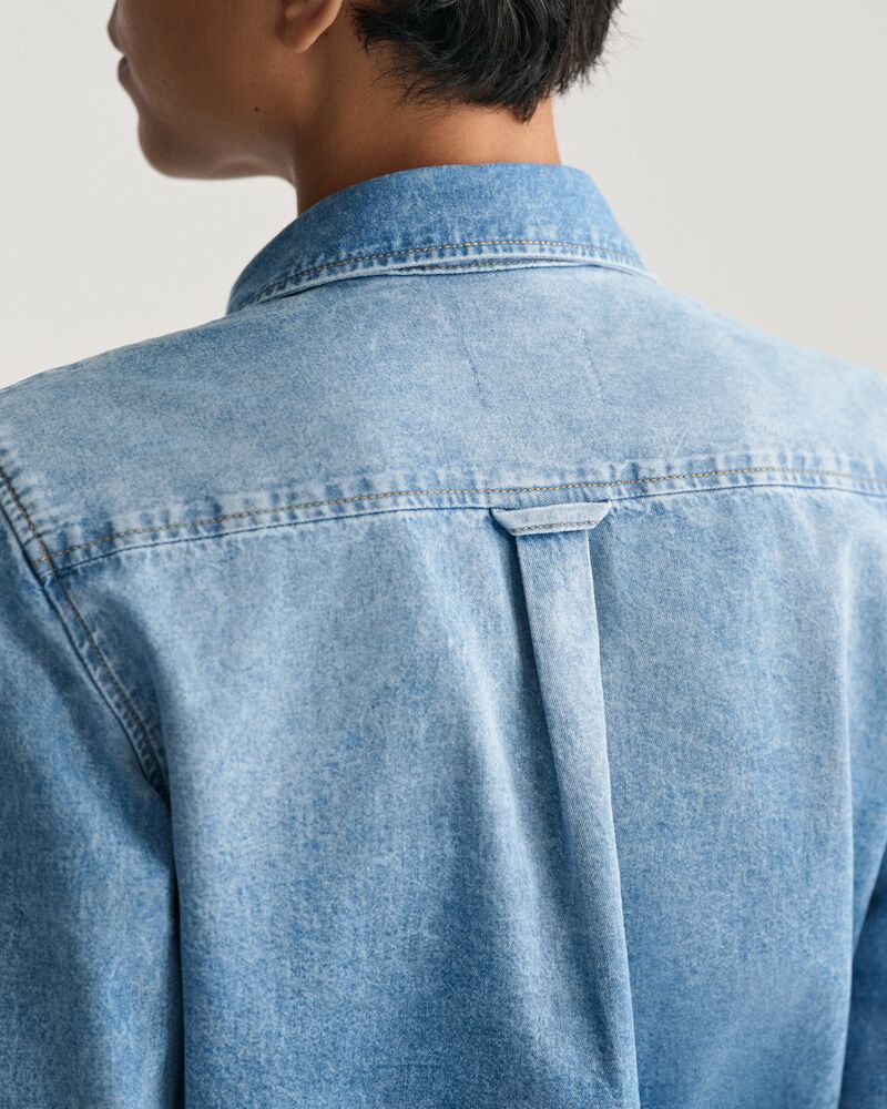 Regular Fit Denim Shirt Semi Light Blue Worn In / 32