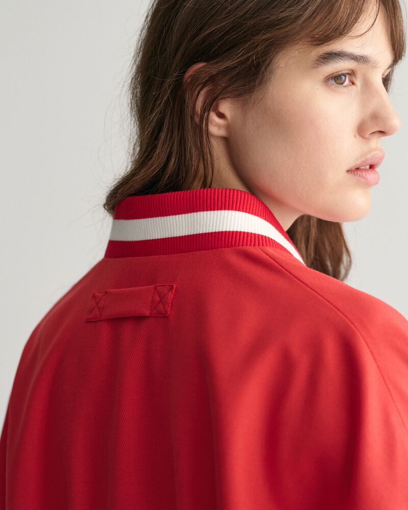CROPPED VARSITY JACKET BRIGHT RED / XS