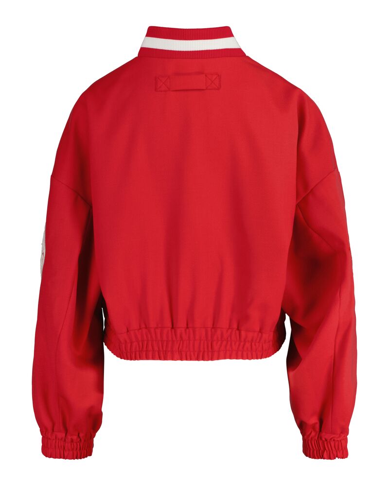CROPPED VARSITY JACKET BRIGHT RED / XS