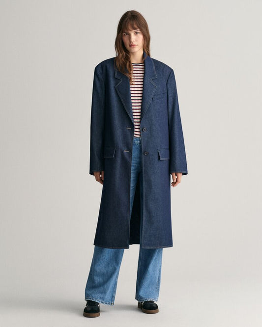 Denim Overcoat Dark Blue / S