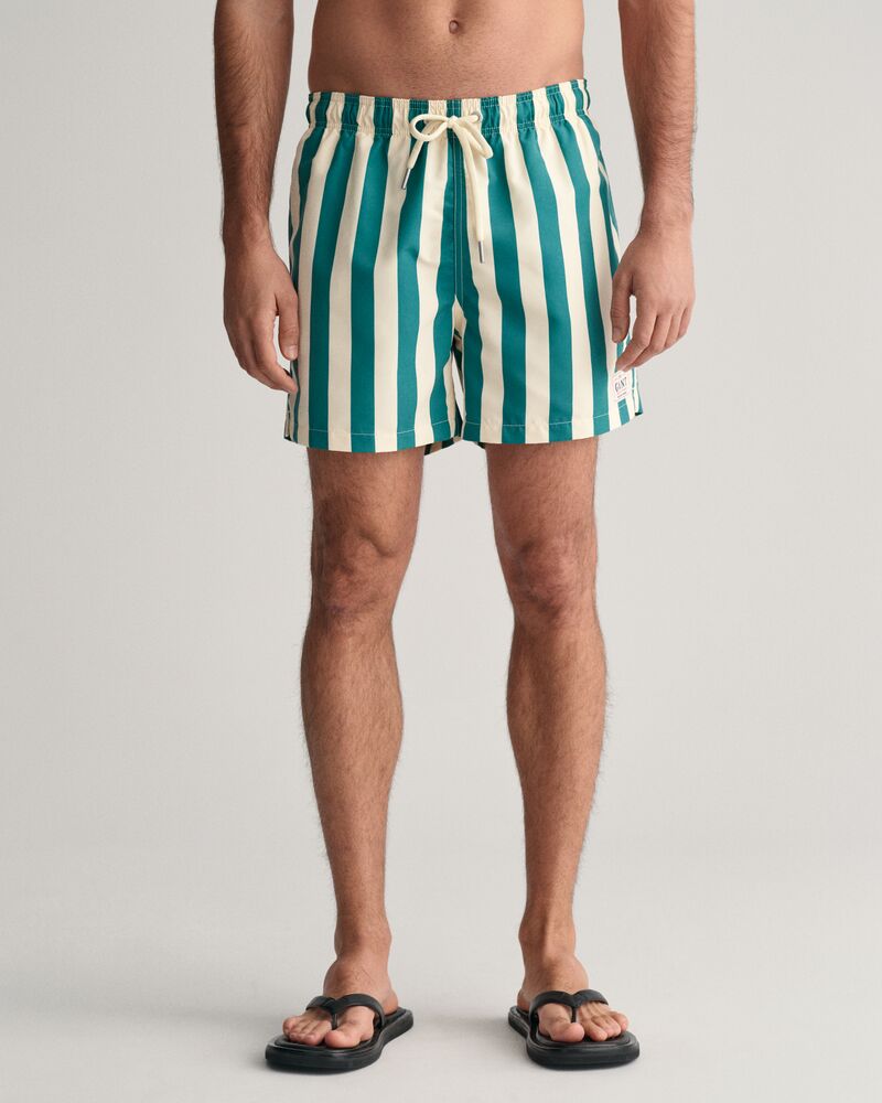 Swim Shorts Block Stripe Ocean Turquoise / S