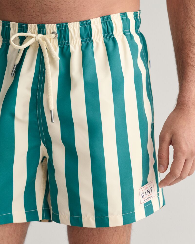 Swim Shorts Block Stripe Ocean Turquoise / S