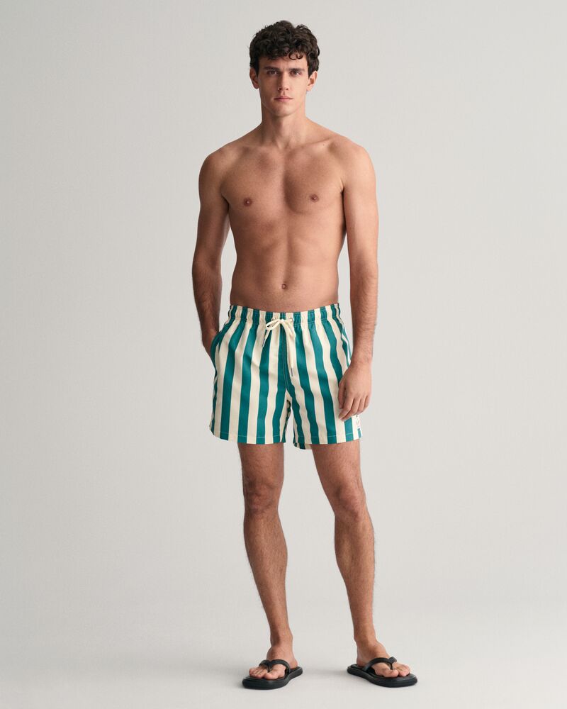 Swim Shorts Block Stripe Ocean Turquoise / S