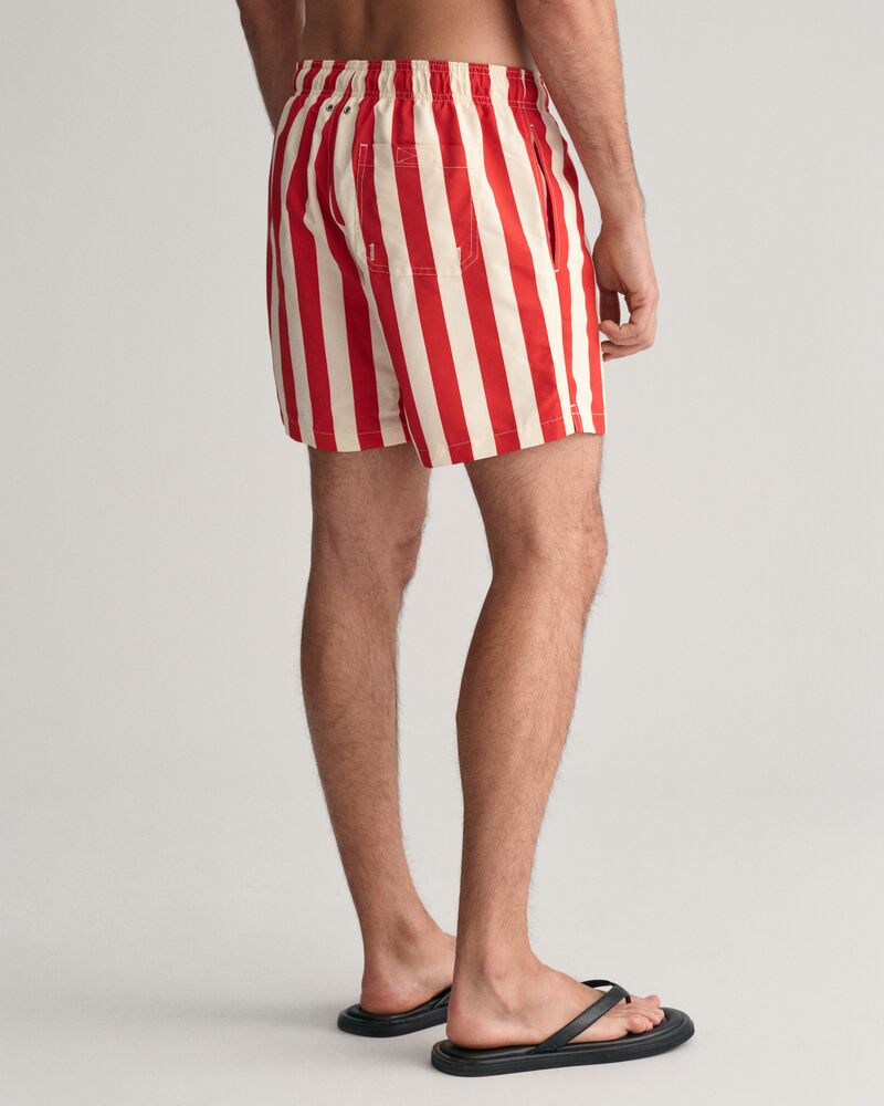 Swim Shorts Block Stripe Bright Red / S