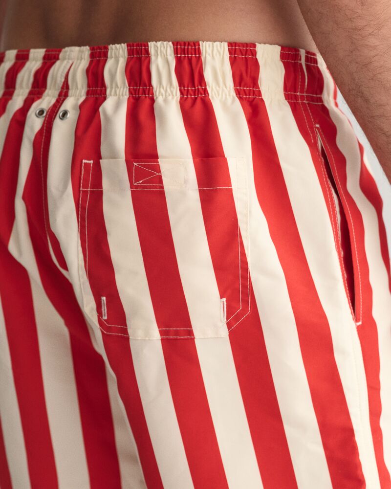 Swim Shorts Block Stripe Bright Red / S